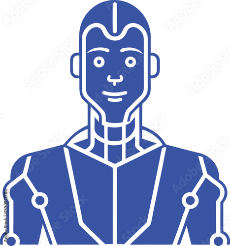 robot cyborg soldier vector