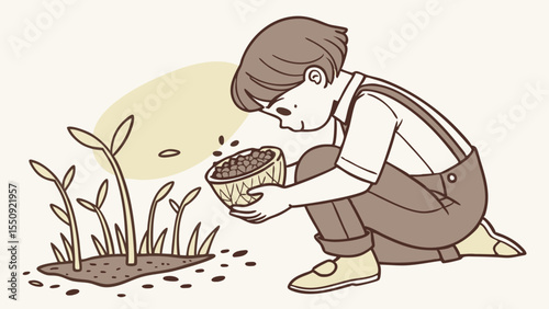 seed bomb garden kit, child carefully holds a biodegradable seed bomb