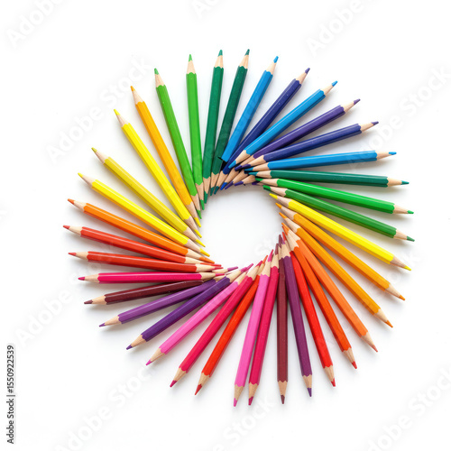 colored pencils isolated on white