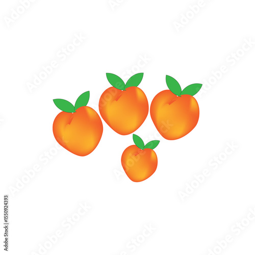 peach fruit vector illustration round fruit with thin, fluffy skin and sweet, aromatic flesh