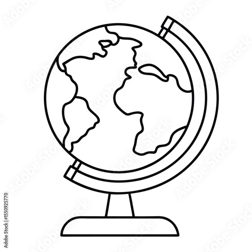 globe on white background
