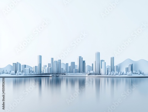 Modern Cityscape Minimalist Scene