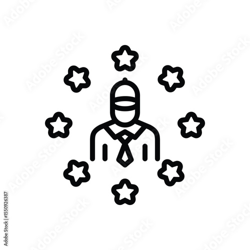 Black line icon for experience
