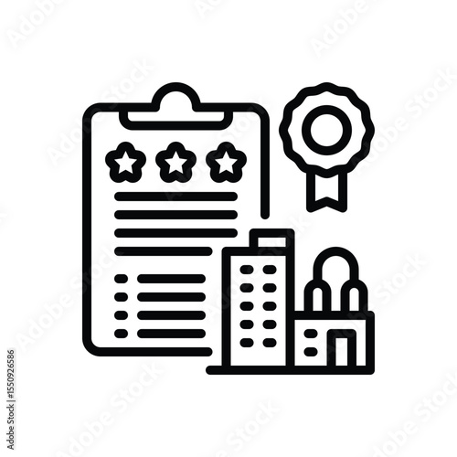 Black line icon for industry standard