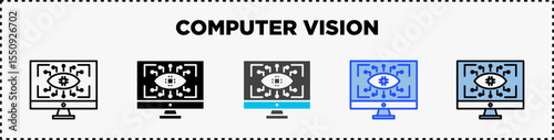 Computer Vision Icon Pack Line Glyph