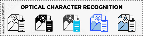 Optical Character Recognition Icon Pack Line Glyph