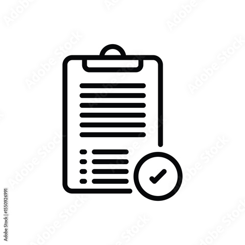 Black line icon for standards compliance