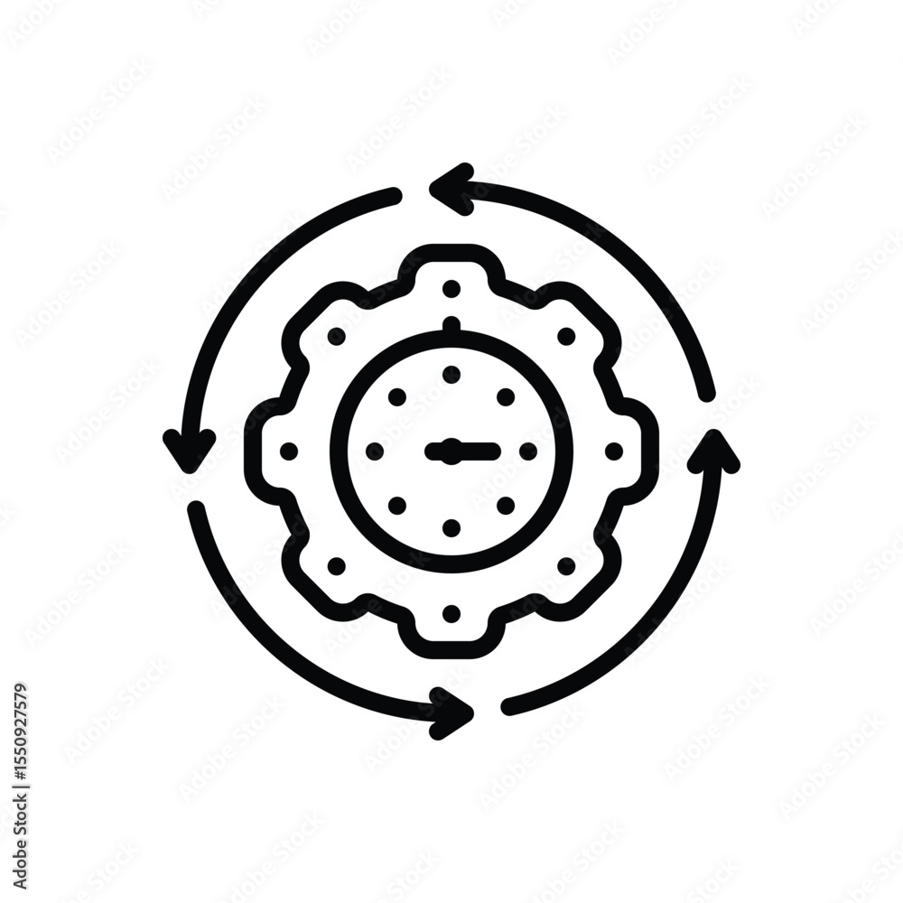 Fototapeta premium Black line icon for efficient processes