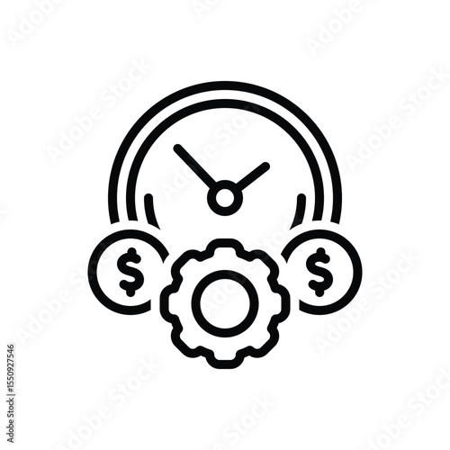 Black line icon for efficient processes
