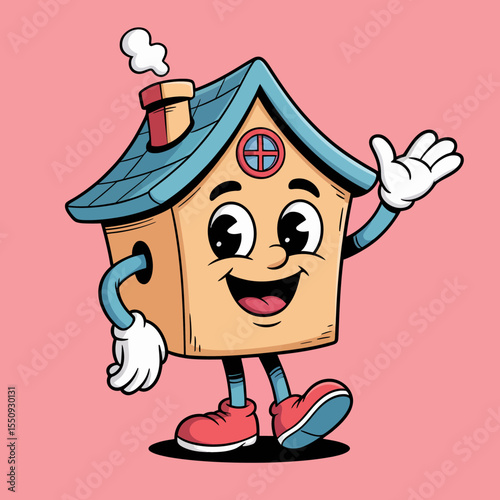 Happy House Cartoon with Steam