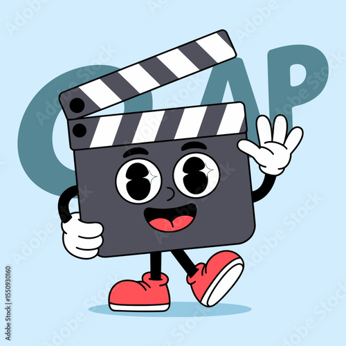 Clapboard Character in a Happy Pose
