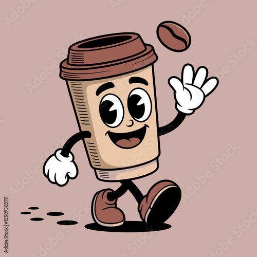 Coffee Cup Tossing Coffee Bean