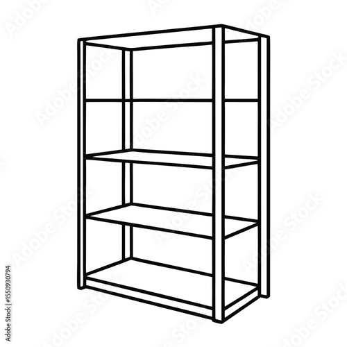 3d shelves on white