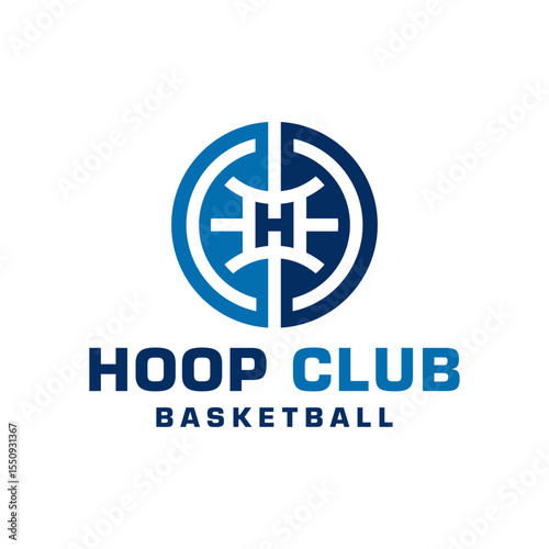 basketball circle logo with letter H