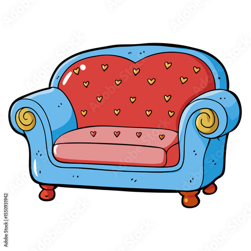red sofa isolated