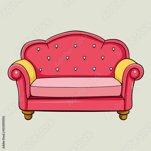 red sofa vector