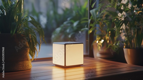A voice-controlled AI cube acting as a personal futuristic assistant 