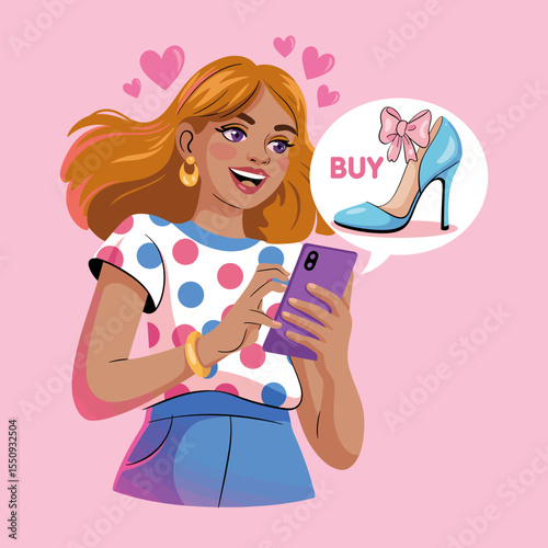 Woman Shopping Online for Heels