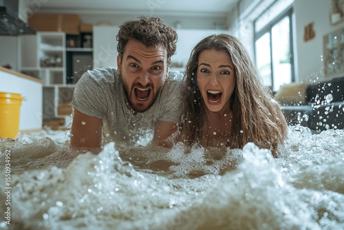Water Dripping from Ceiling: Couple in Distress Calling Plumber and Insurance

