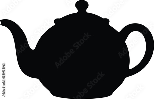ceramic teapot silhouette vector, teapot icon, teapot symbol