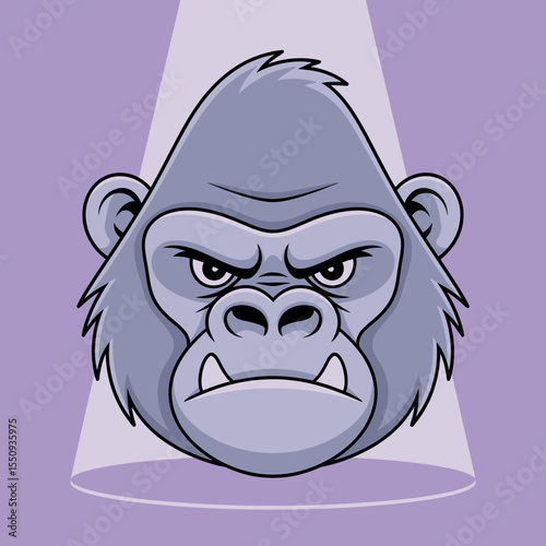 Cartoon Gorilla Under Spotlight