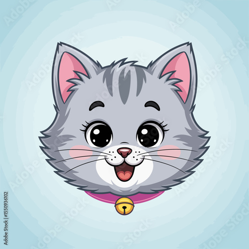 Chubby Cheek Gray Cat