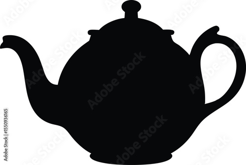 ceramic teapot silhouette vector, teapot icon, teapot symbol