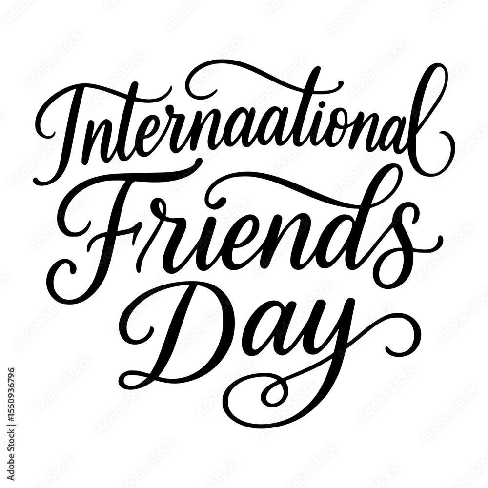 Obraz premium International Friends Day Holiday Celebration Hand Lettering