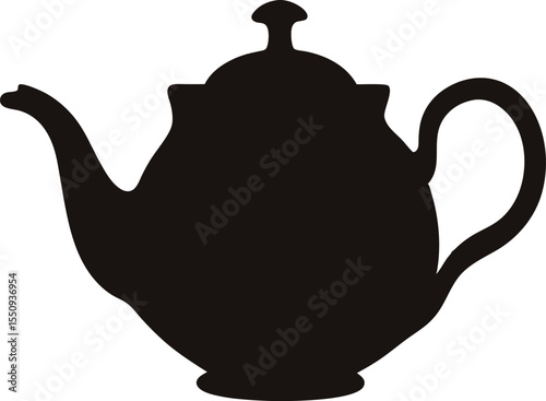 ceramic teapot silhouette vector, teapot icon, teapot symbol