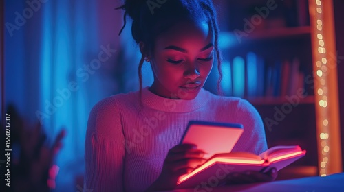 A glowing AI-powered digital notebook that syncs thoughts into text 