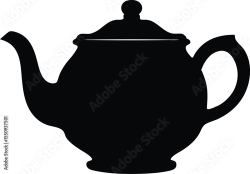 ceramic teapot silhouette vector, teapot icon, teapot symbol