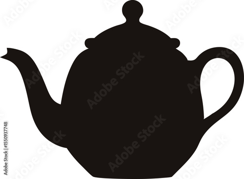 ceramic teapot silhouette vector, teapot icon, teapot symbol