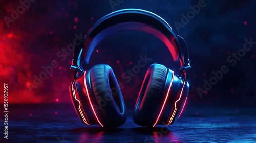 A futuristic wireless gaming headset with immersive 3D audio technology 