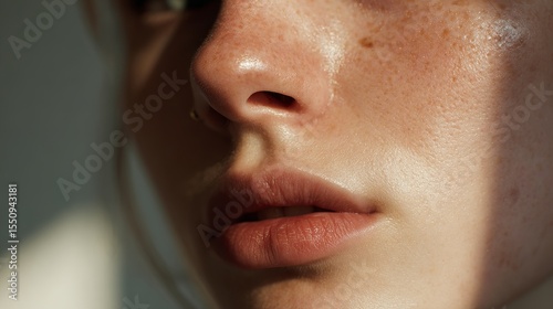 Close-up of healthy glowing human skin texture with smooth surface and natural tone, dermatology and skincare concept for beauty products or medical treatment.
