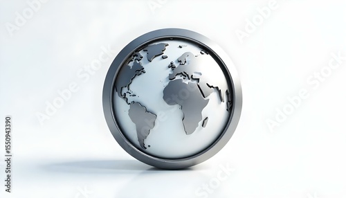 A Circle Globe Global Logo with a metallic finish.