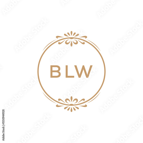 Elegant Monogram Logo Design with Decorative Frame – BLW Luxury Brand Identity Icon
