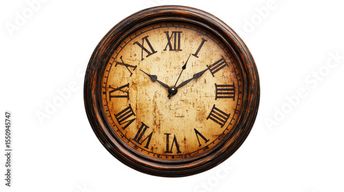 Wall clock with minimalist design Transparent background, PNG