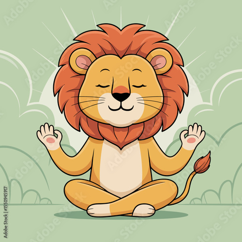 Lion in meditation