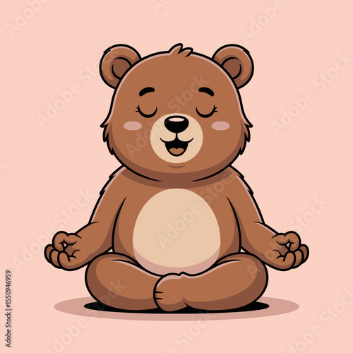 Zen Bear with Yoga Pose