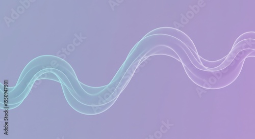 Abstract Wavy Line Design in Cool Blue and Lavender Tones