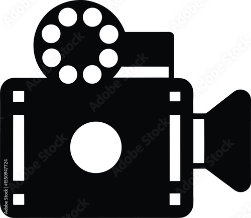 Flat Film Camera Icon Vector Illustration