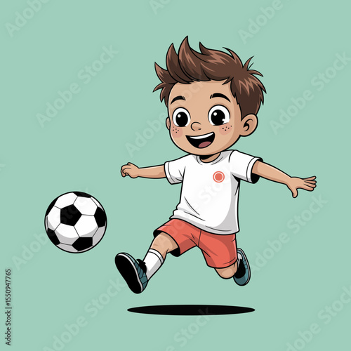 Happy Soccer Kid in Action