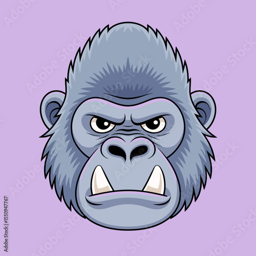 Angry Cartoon Gorilla Face
