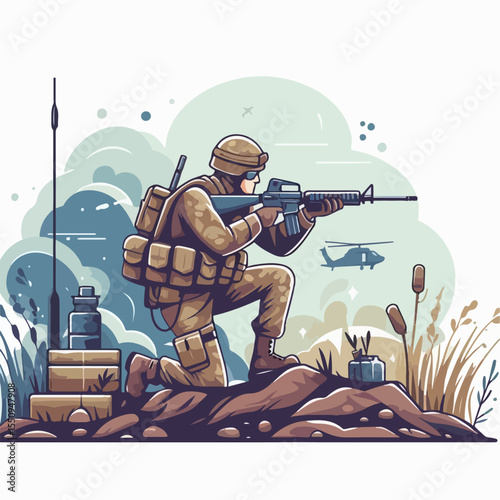illustration of soldiers on the battlefield