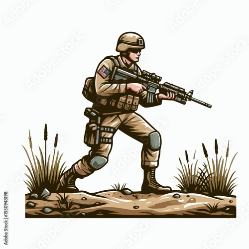illustration of soldiers on the battlefield