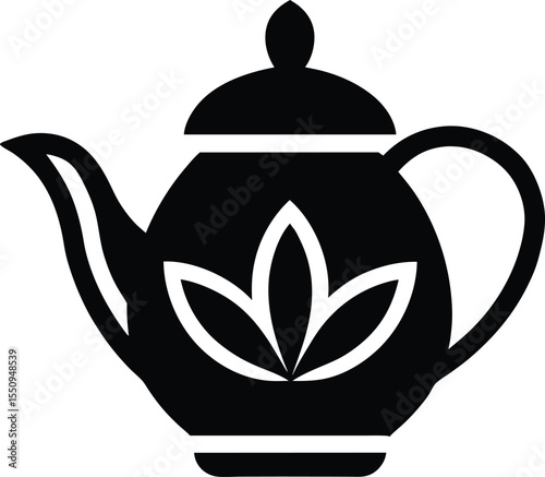 Herbal Tea Pot Icon Vector Illustration