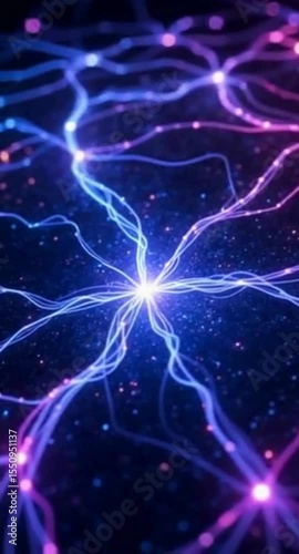 Wallpaper Mural Glowing Neural Network Connections in Space Torontodigital.ca