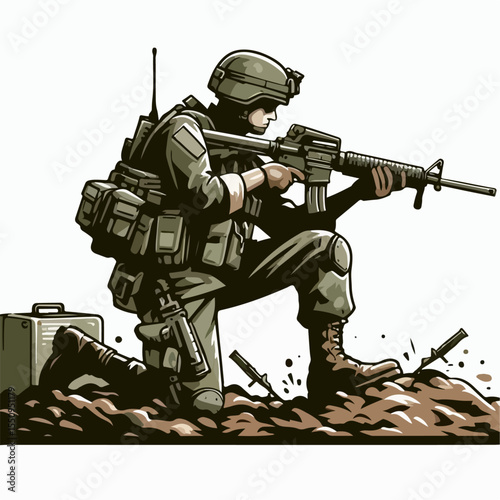 illustration of soldiers on the battlefield