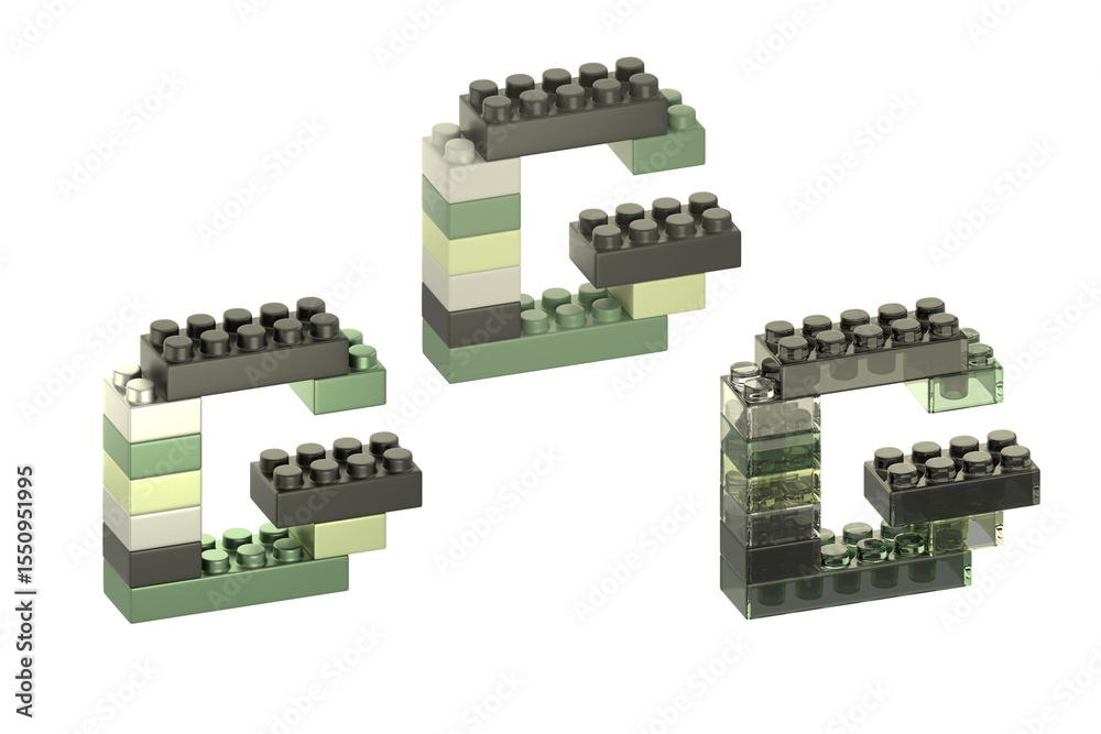 Fototapeta premium Creative Building Blocks Letter G Three Unique Designs