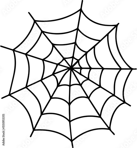 Simple black spider web vector illustration